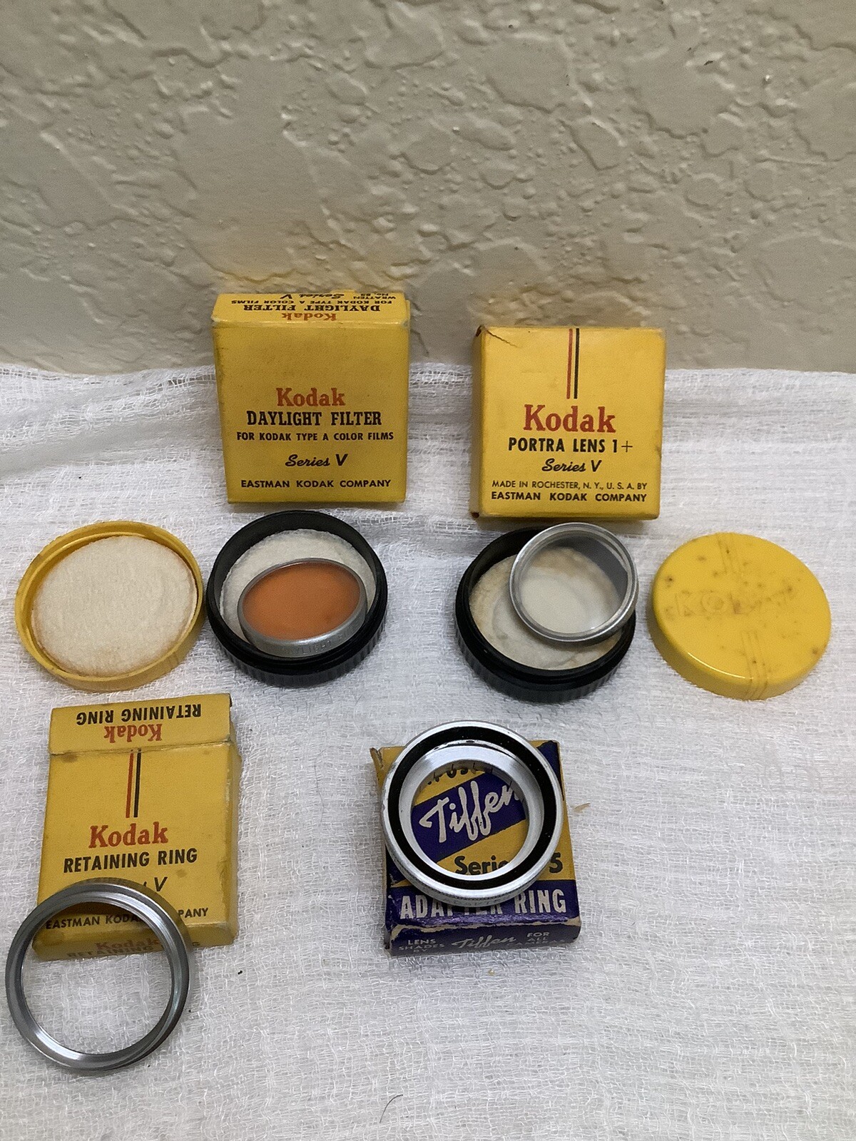 Lot of Vintage Kodak Camera Lens~ Filters~Leather Cases~Adapters~Flashholder
