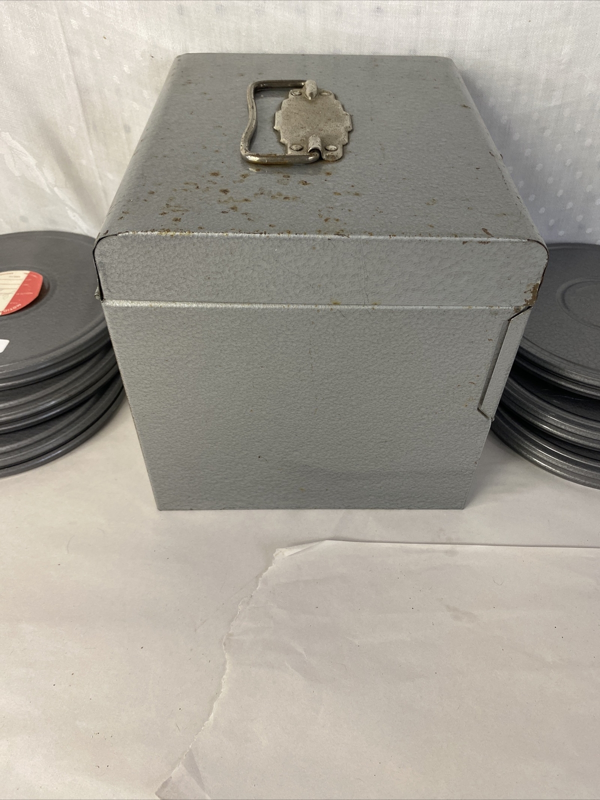 Vintage Logan De Luxe Movie Reel Chest Metal 6 Compco Empty Reel And Can
