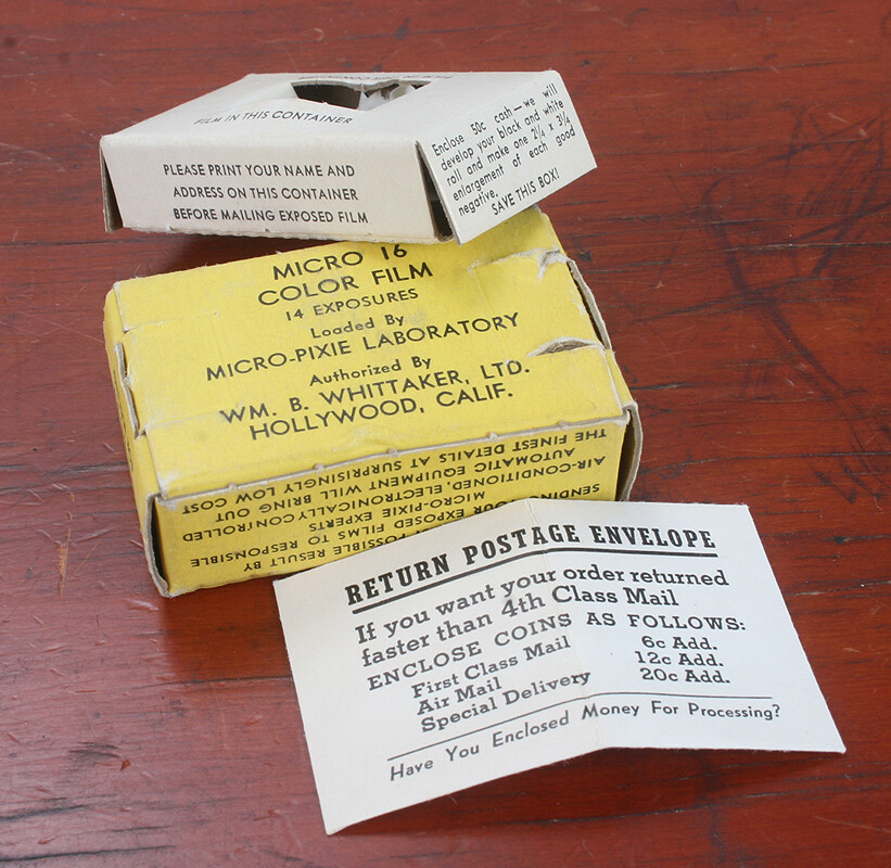 WHITTAKER BOX AND MAILING ENVELOPE FOR MICRO 16 COLOR FILM (NO FILM)/176648