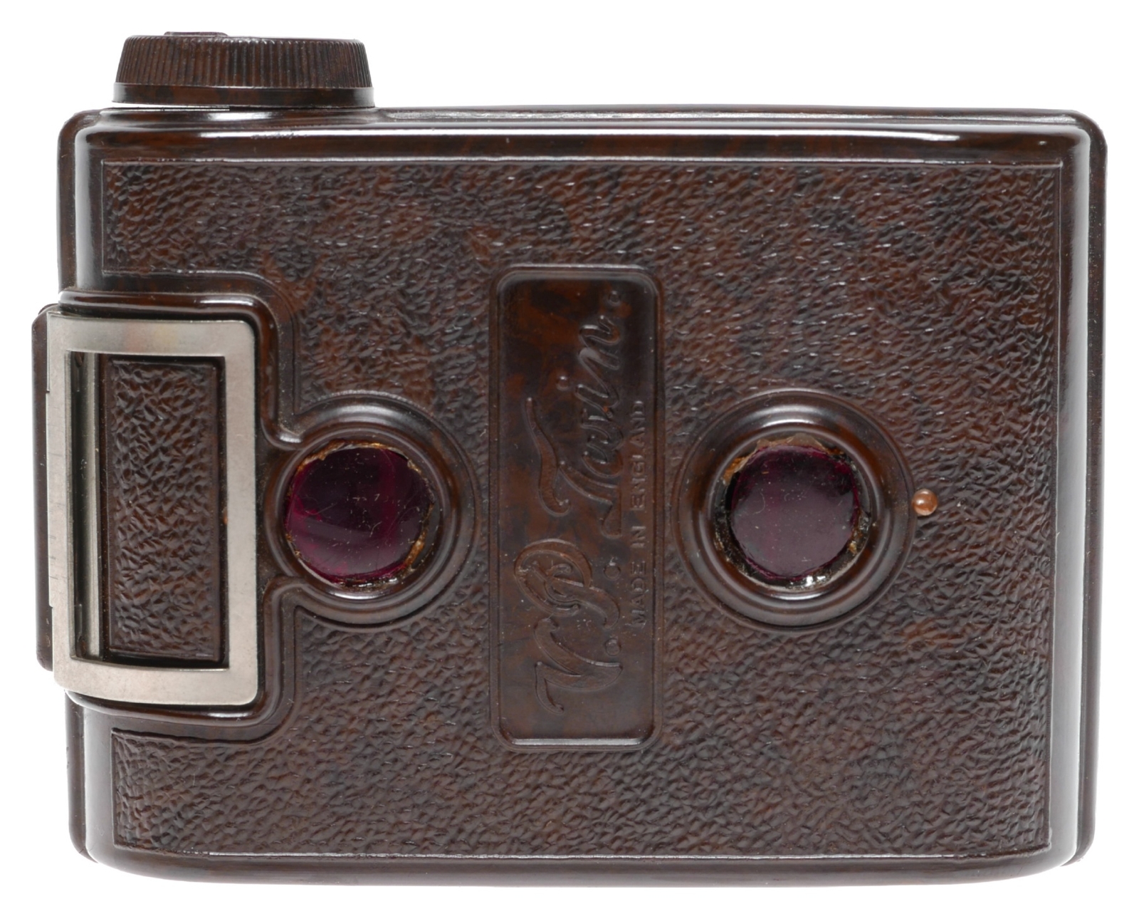 V.P. Twin Vest Pocket Bakelite 127 Rollfilm Camera Walnut Marble Finish