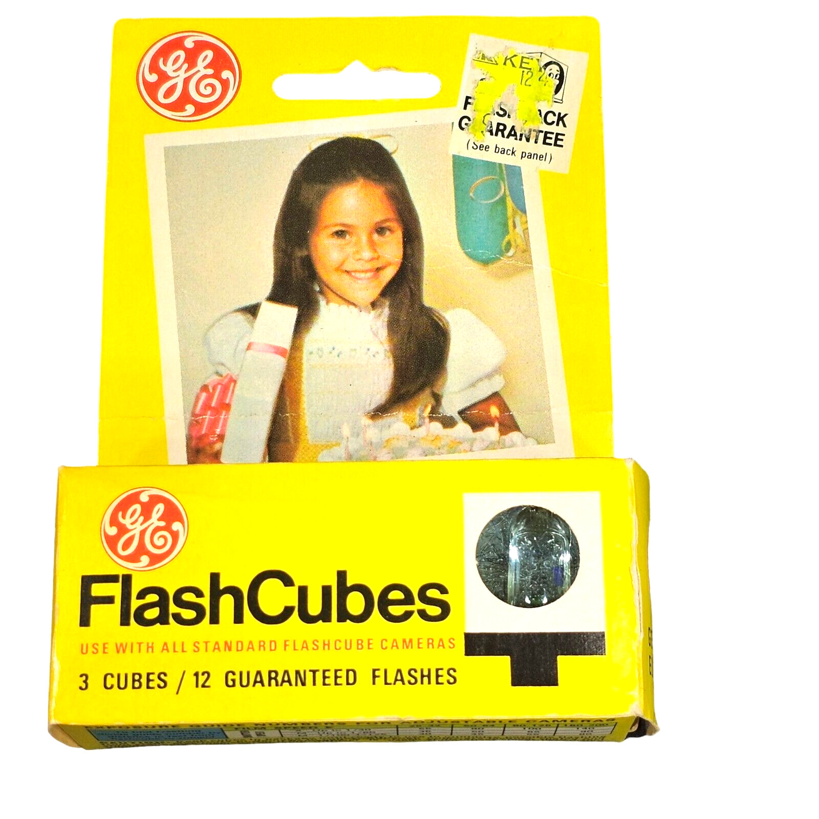 GE Flashcubes Original Box Set Of 3 Cubes 12 Flashes Vintage