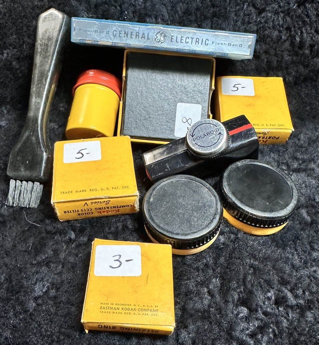 Vintage Lot 10 Kodak Camera Accessories Filters Adapters Lens Hood Polaroid 35MM