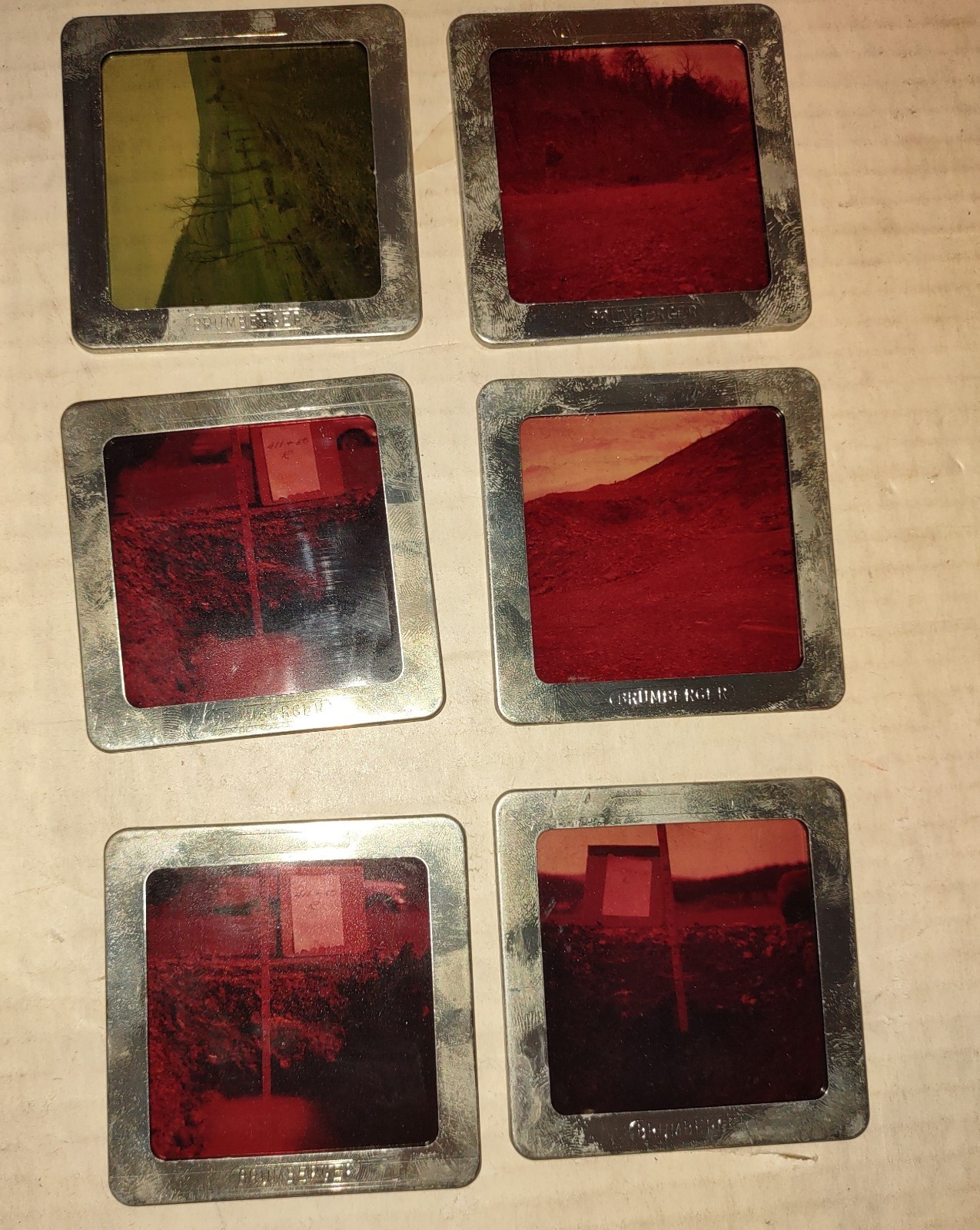 Brumberger Slide Box With Glass Slides 2 3/4 x 2 3/4 For 2 1/4 x 2 1/4 Films
