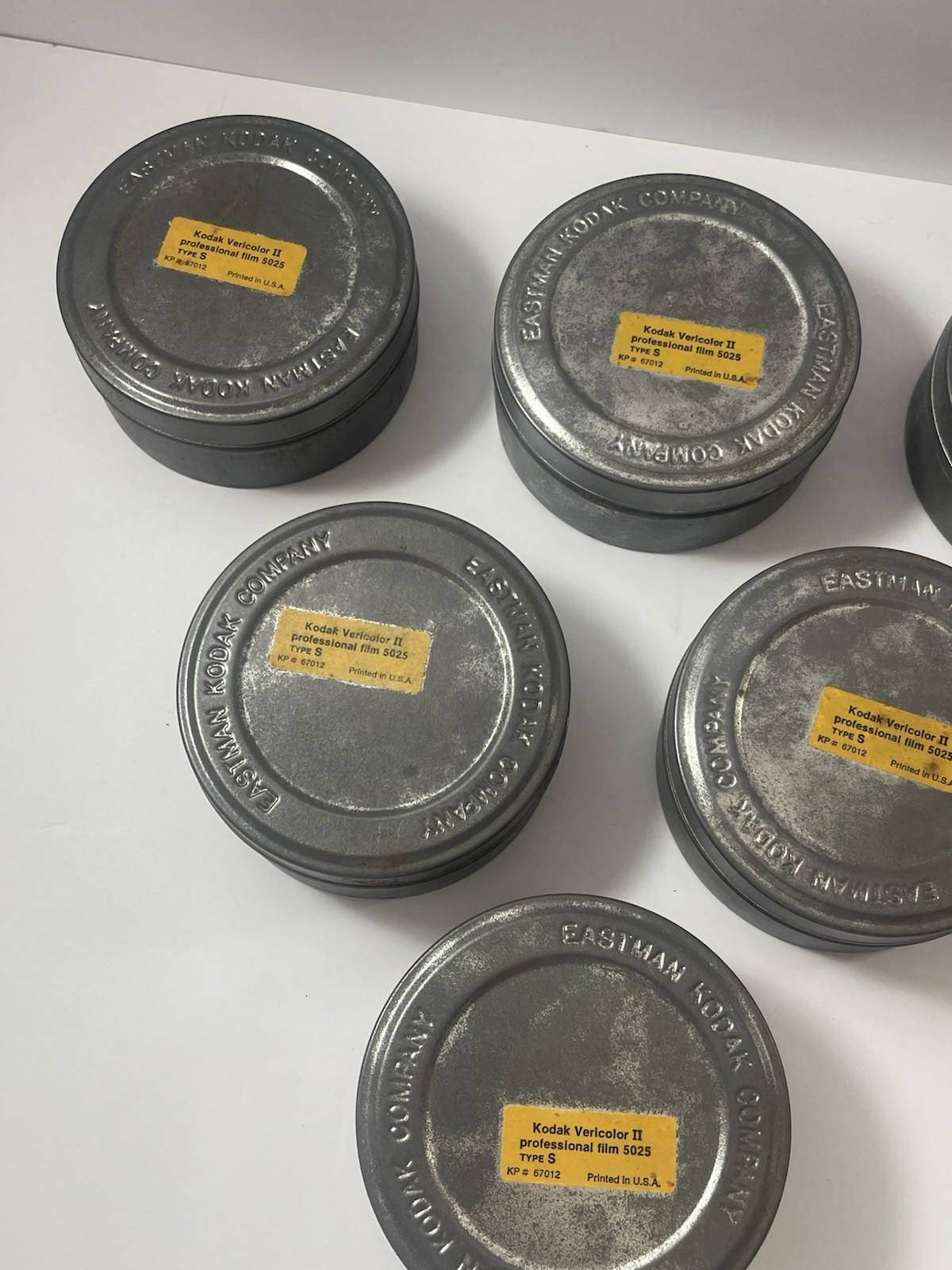 6 Vintage EASTMAN KODAK Vericolor II Professional Film 5025 Type S Tins Empty