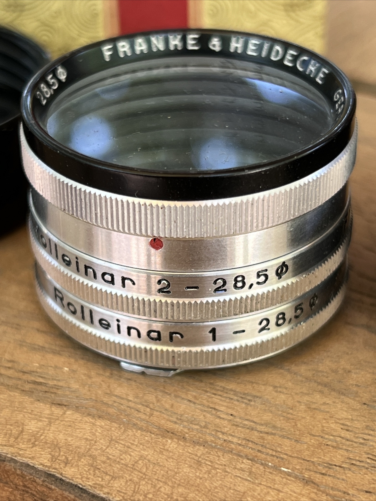 VINTAGE ROLLEIFLEX FRANKE & HEIDECKE ROLLEIPARKEIL 1 28.5MM 3PC LENS SET New Nos