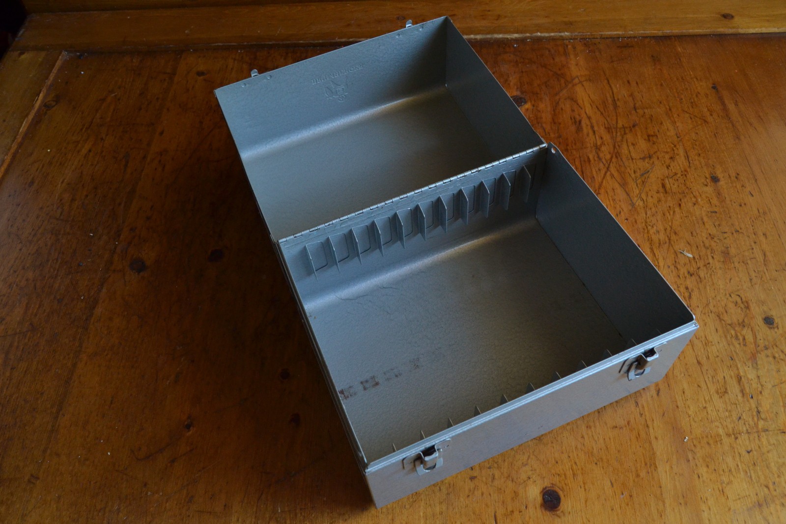 Vintage Brumberger Film Reel Carry Case Metal Box Holds 12 Reels