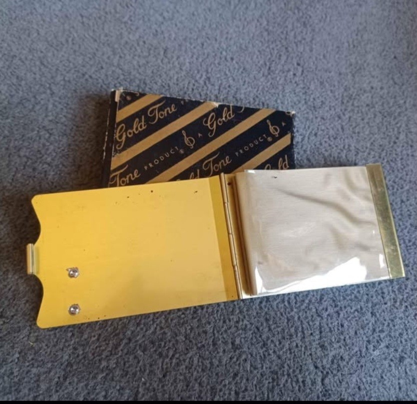 Vintage NOS Gold Tone Product Hinged Photo Holder Case Old Antique Camera Trim