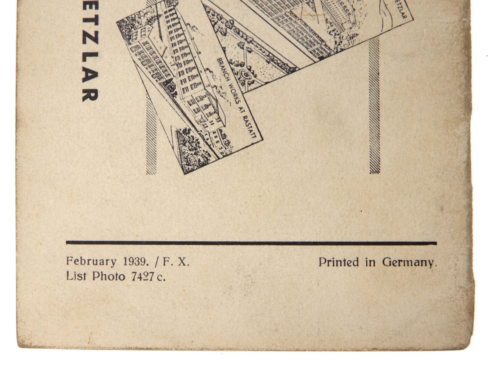 Leica III Model F Lens Tables Ernst Leitz,Wetzlar 1939