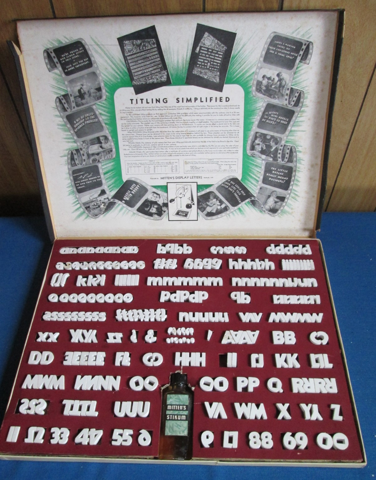 Vintage Mitten’s Professional Movie Titler SLT- 3 Set 3/4″ Letters