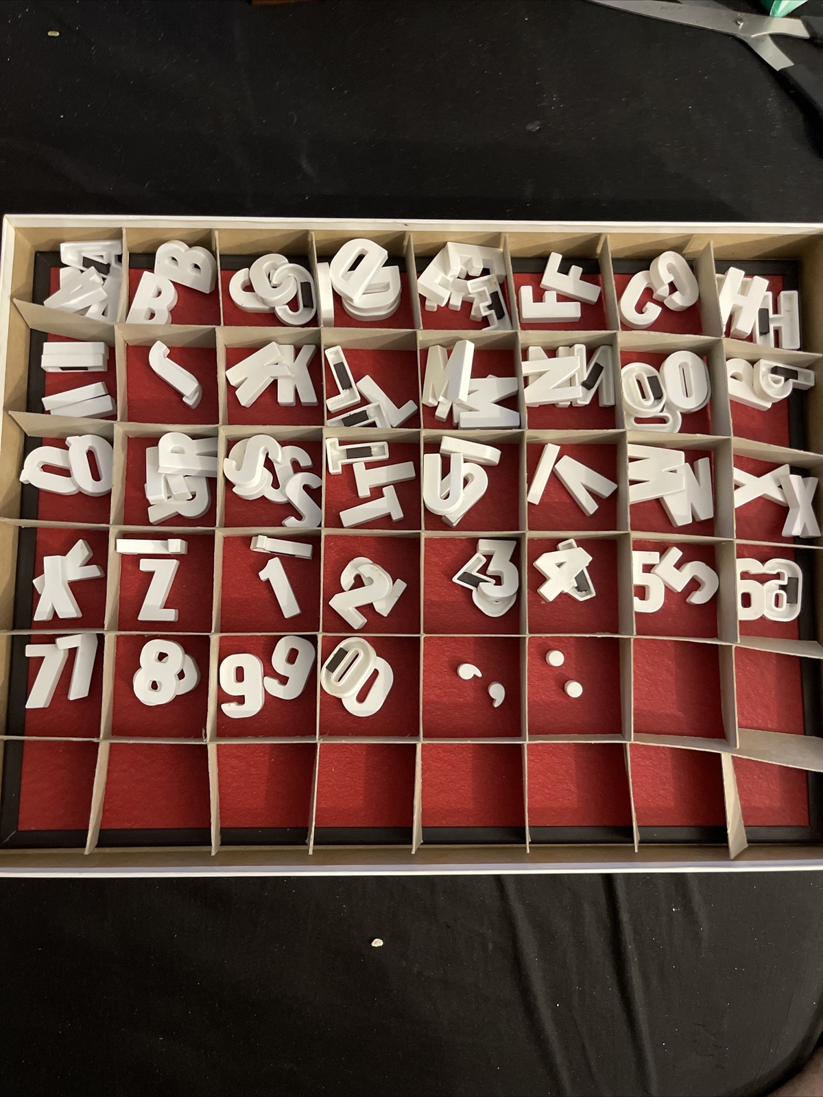 Vintage Film Home Movie Titler in Box Magnetic Letters Complete Kit 12” X 16”