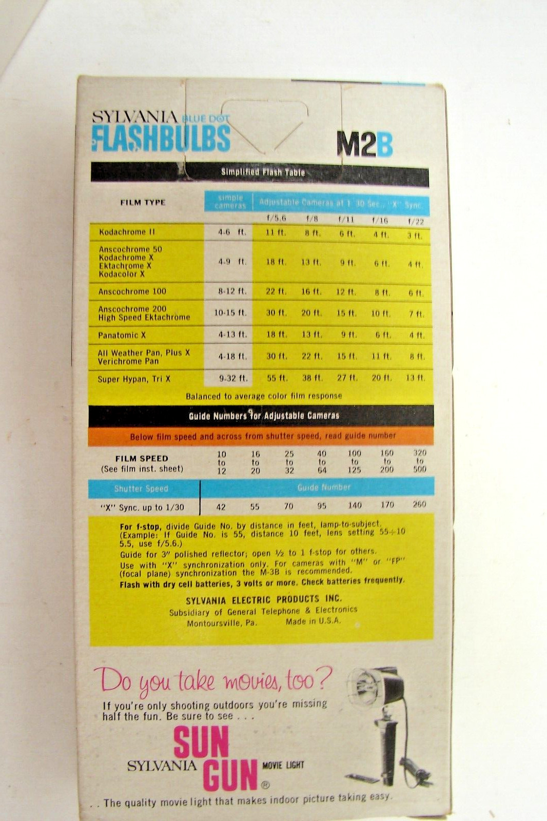 Sylvania M2B & M3 Flashbulbs & General Electric M3B Flashbulbs New 5 boxes