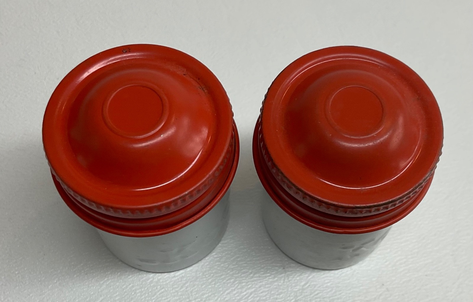 VTG Lot of 2 Kodak 35mm Film Roll Embossed Container Metal Tin Can Canister