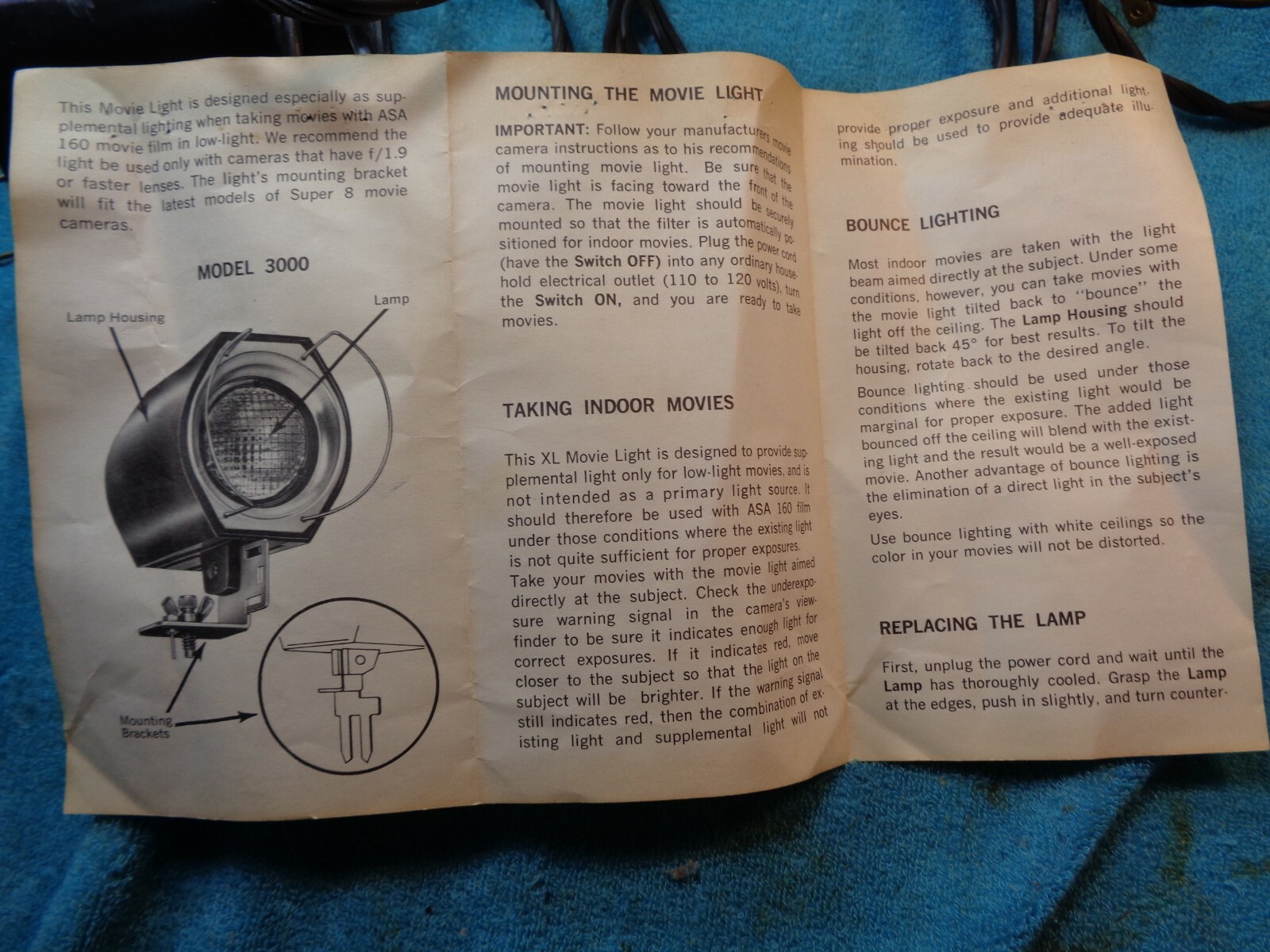 Vtg Kenco XL Mini Sealed Beam 100 Watt Movie Bounce Light # 3000 USA Made Works
