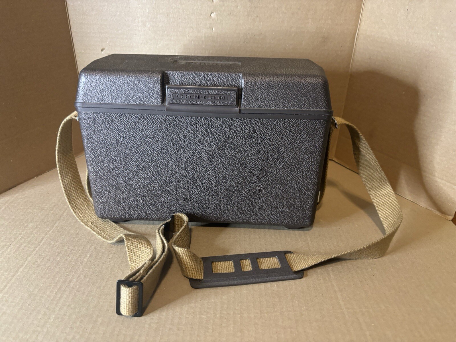 Vintage KONICA Hard Shell Camera Case / Box with Strap Made in Japan Rare HTF