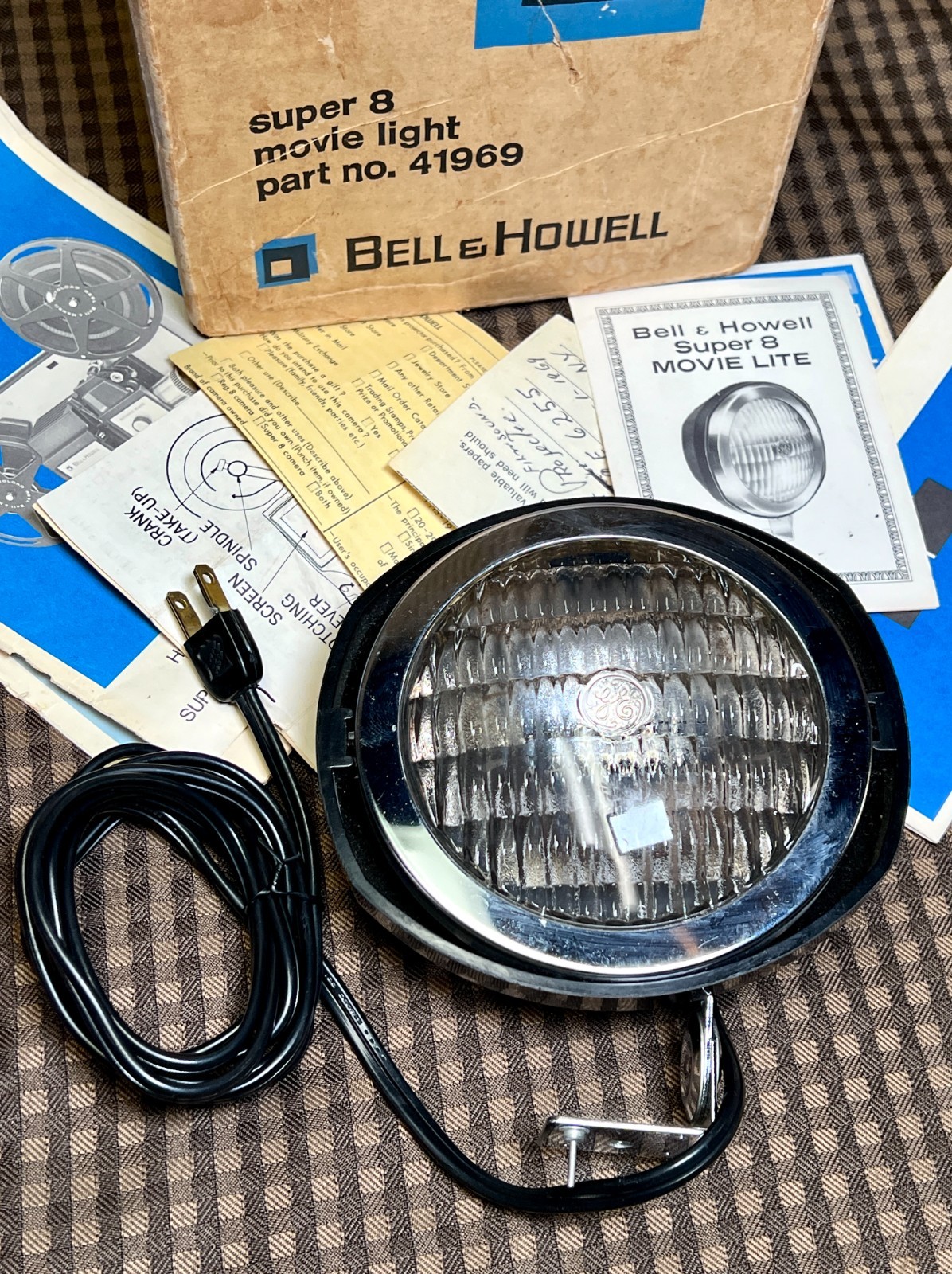 Bell & Howell Super 8 Movie Light #41969 Projector Camera Film Photo Indoor Lamp