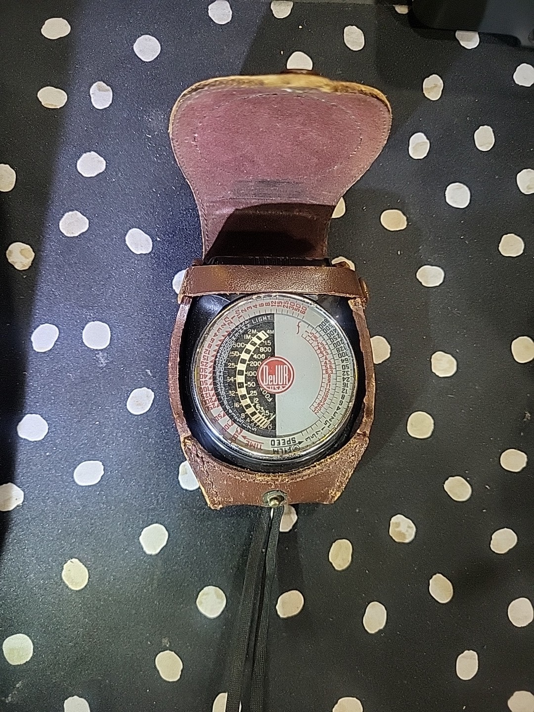 VINTAGE DEJUR Camera Light Meter Model 40 Leather Case