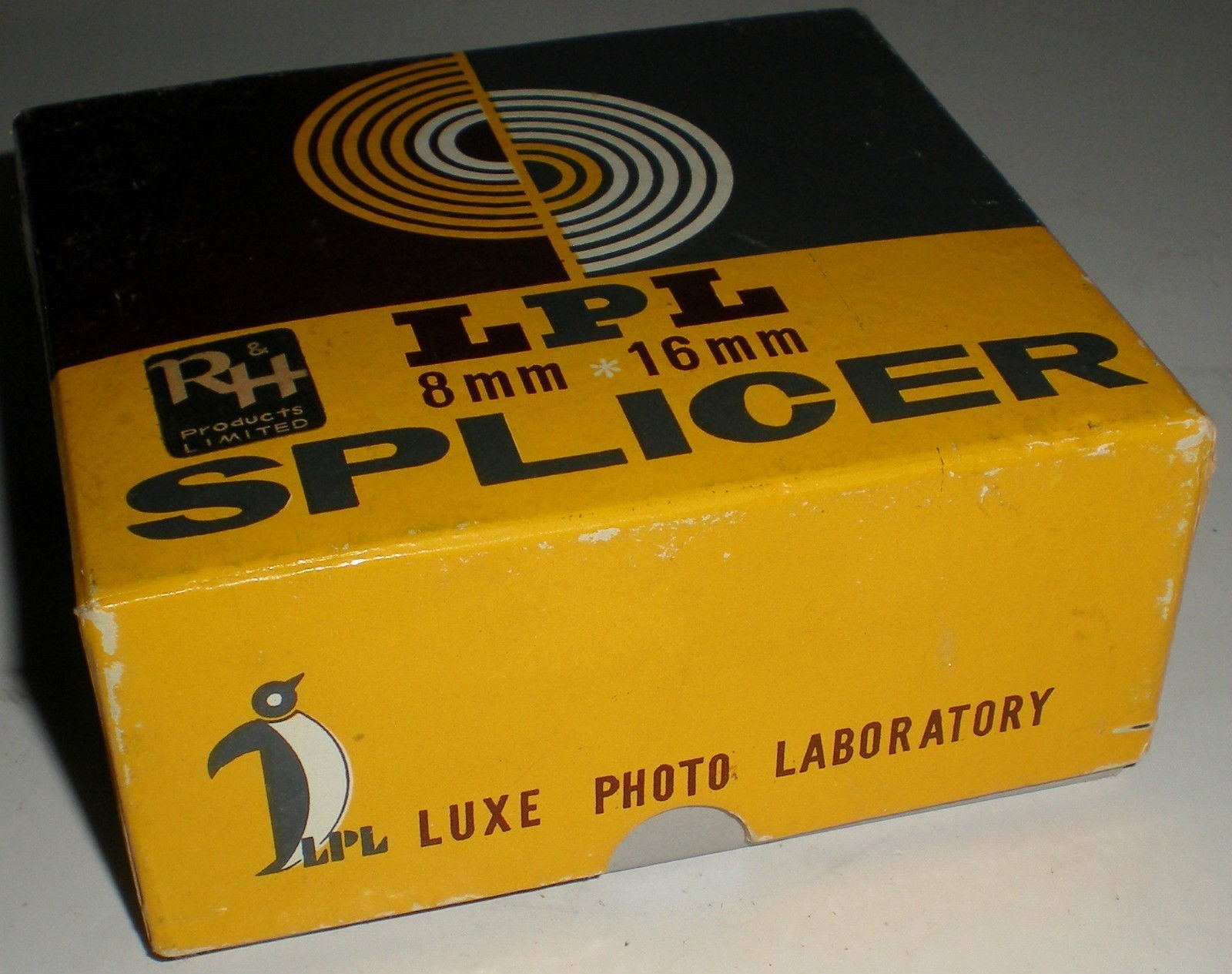 CAMERA PHOTOGRAPHY MOVIE FILM SPLICER 8-16MM LUXE PHOTO LABORATORY LPL BOX & MAN