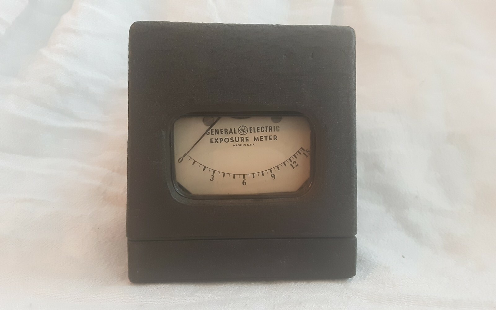 EXPOSURE METER GENERAL ELECTRIC VINTAGE USA HEAVY IRON PHOTOGRAPHY SAFETY LIGHT