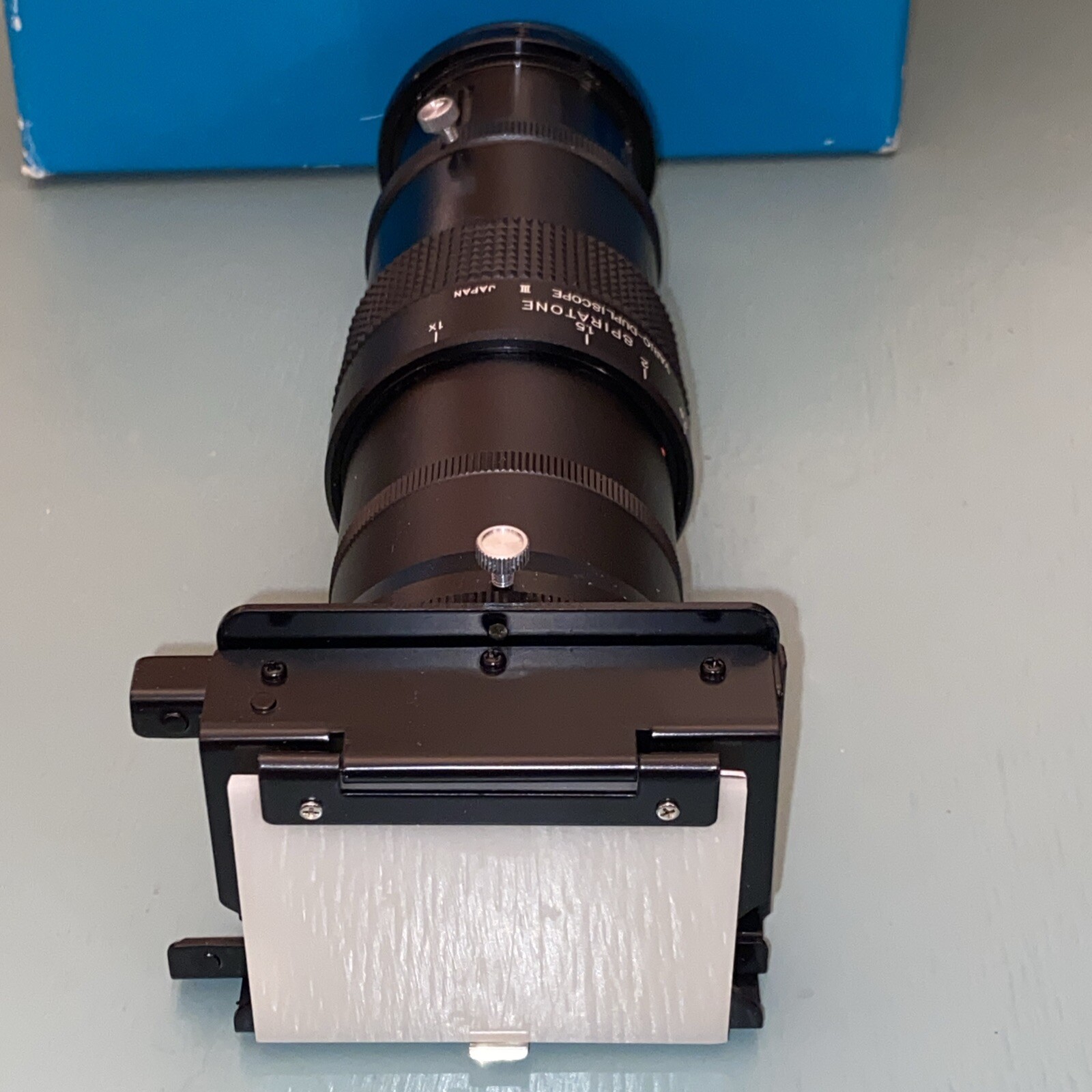 Spiratone Adjustable Vario-Dupliscope III w/T-Mount F/Copy Slides & Rolls. Japan