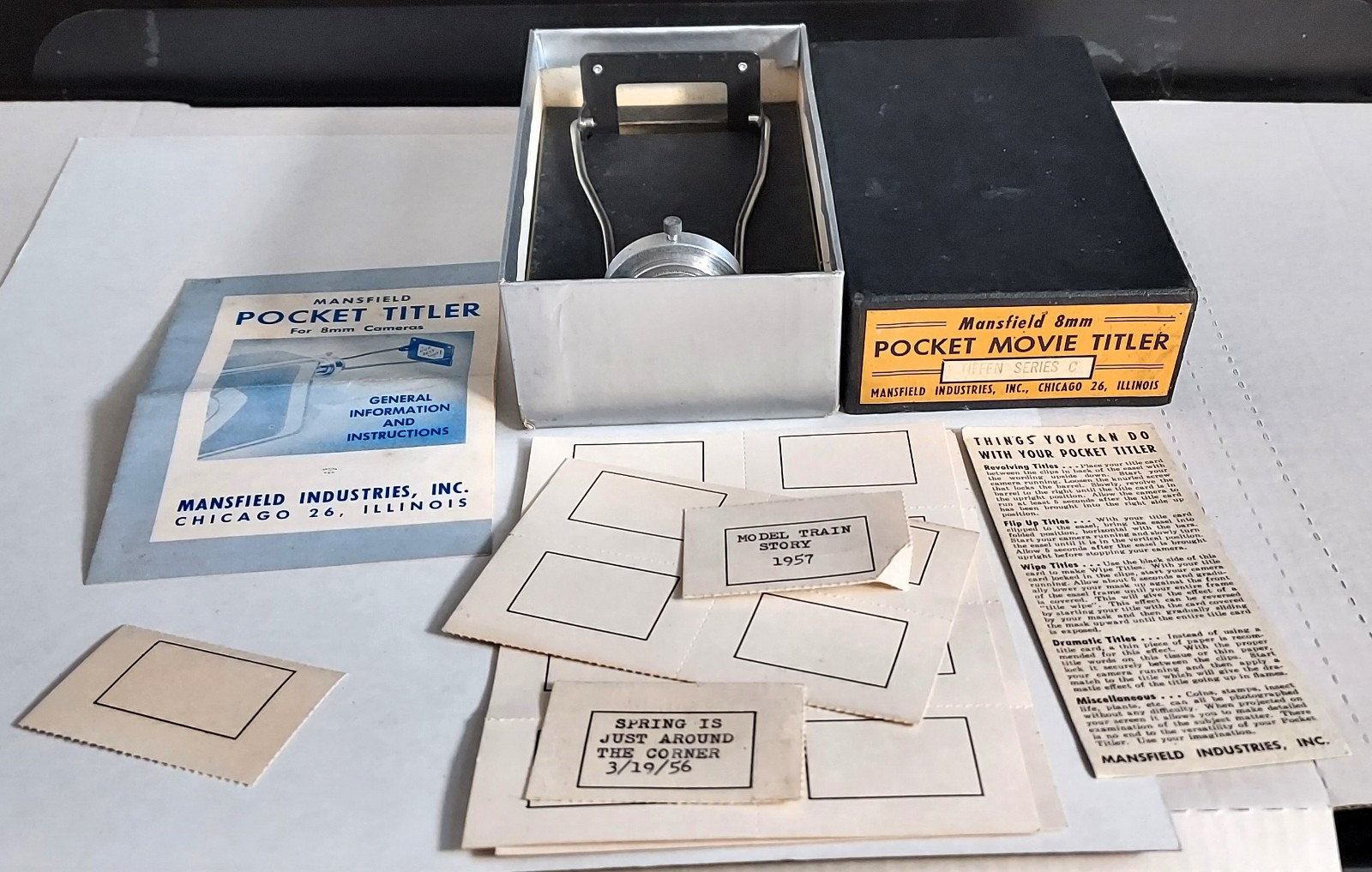 Vintage Mansfield 8mm Pocket Movie Titler Series C