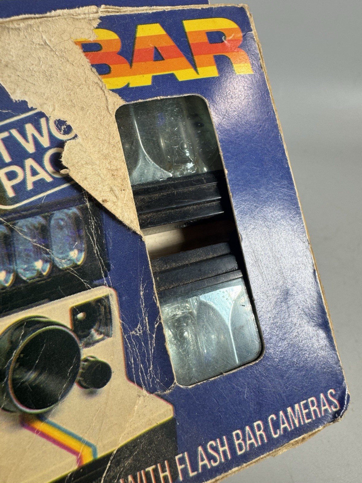 Sylvania Blue Dot Flashbar 2 Pack NOS New Vintage Flash Bars Damaged Package