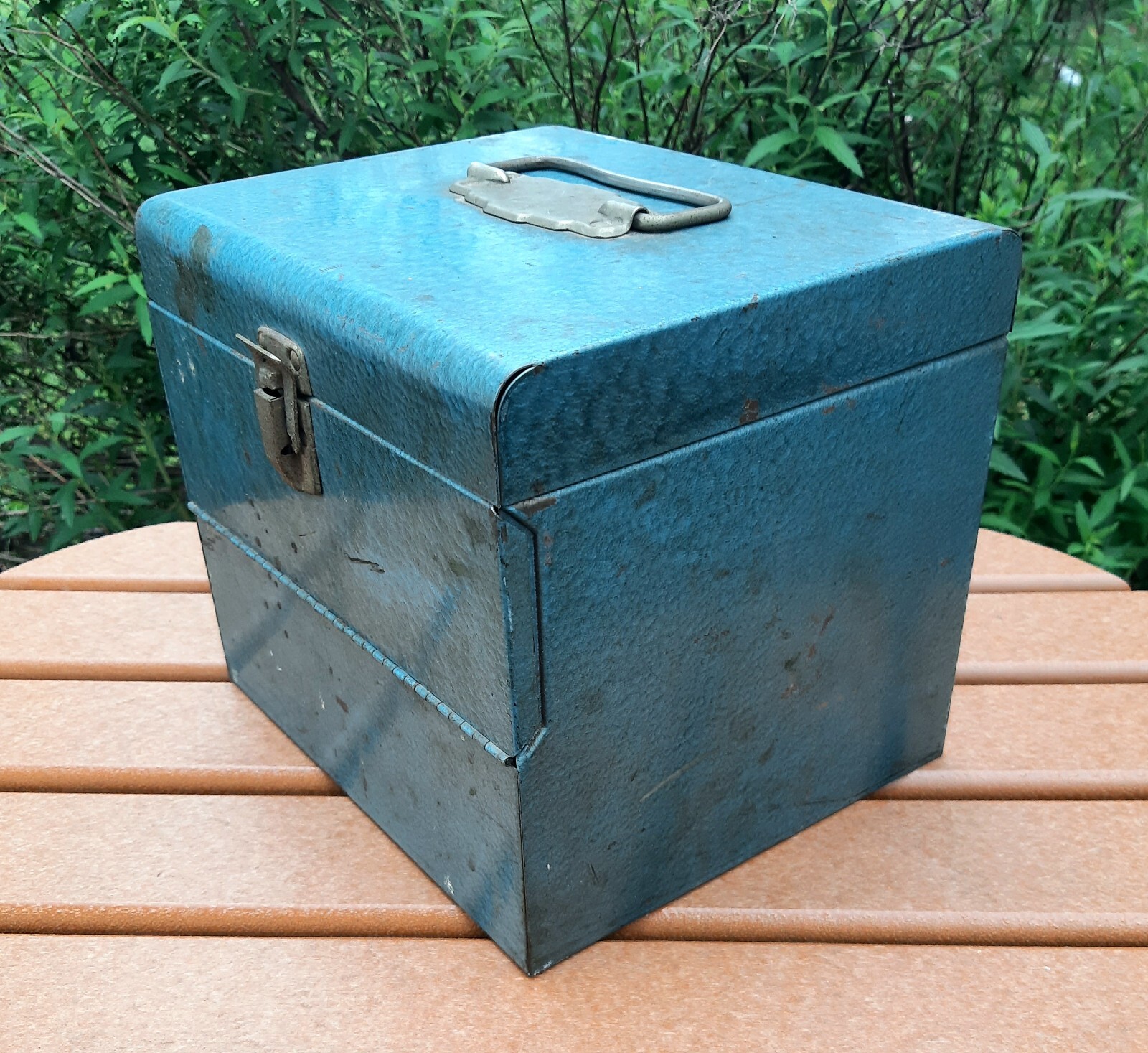 Metal Movie Reel Chest Box Storage Travel Case Film Vintage -Read Description-