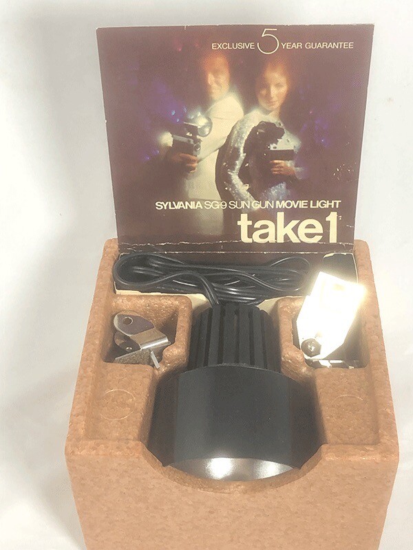 VINTAGE Sylvania SG-9 SUN GUN 350 Watt Movie Light Tested in Original Box