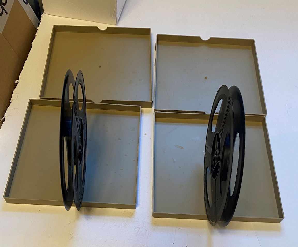 Lot of 2 Vtg Baia 8mm or Super 8 Film Reels w/Plastic Cases Hold 400 ft of Film