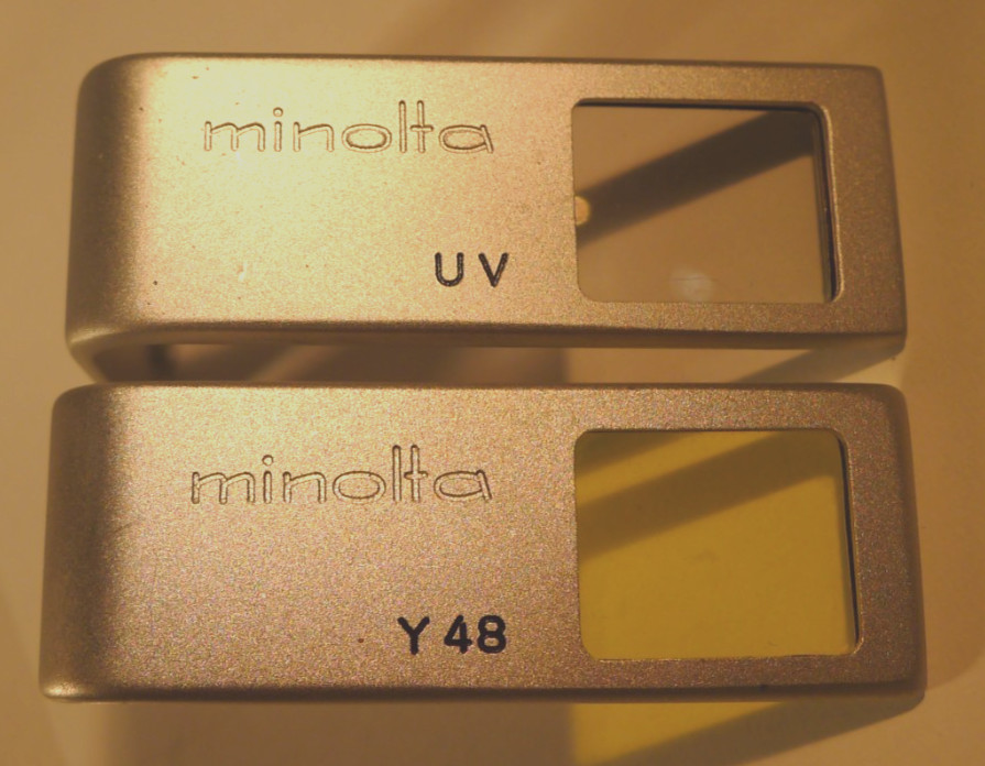 Minolta 16 MG Camera Filters UV & Yellow Y48 – Original – Japan