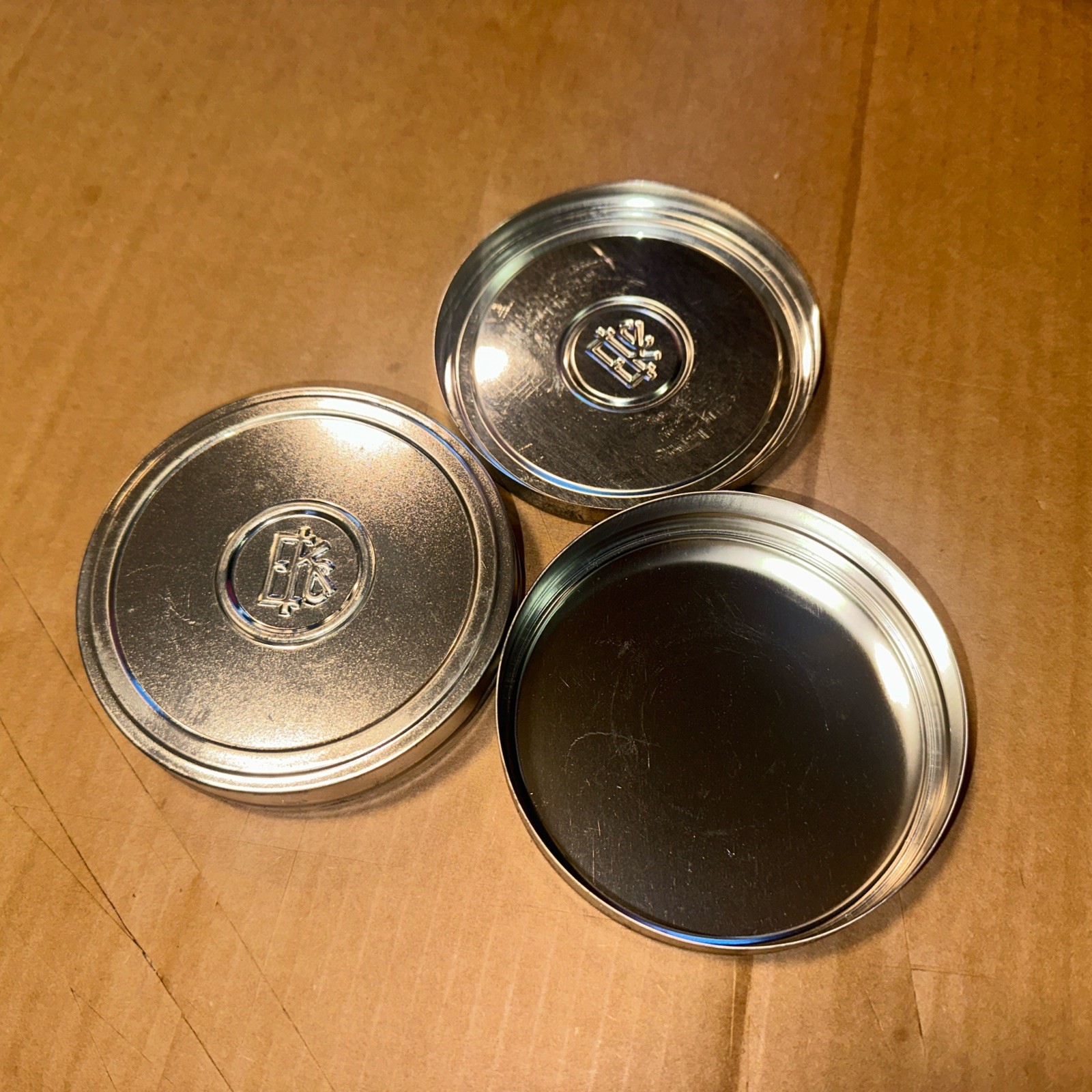 2 Vintage Eastman Kodak Company EKC Film Cans Canisters Reel Tins 3.75” Empty