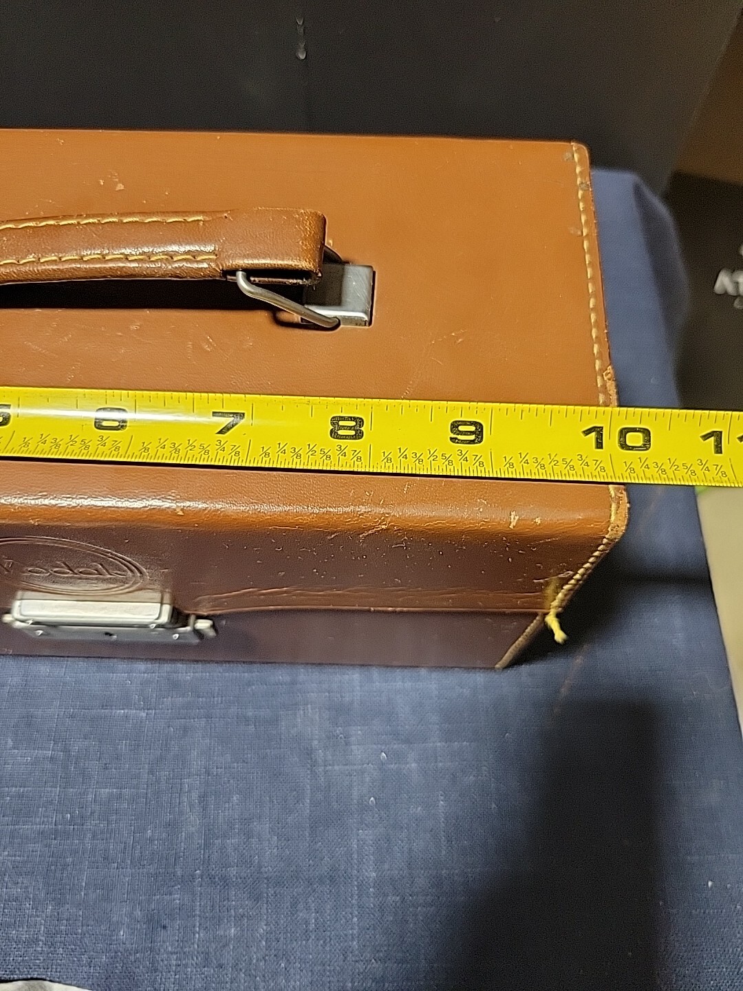 Vintage Hard Leather Movie Camera Case for Kodak Brown With Key Has Wear See Pic