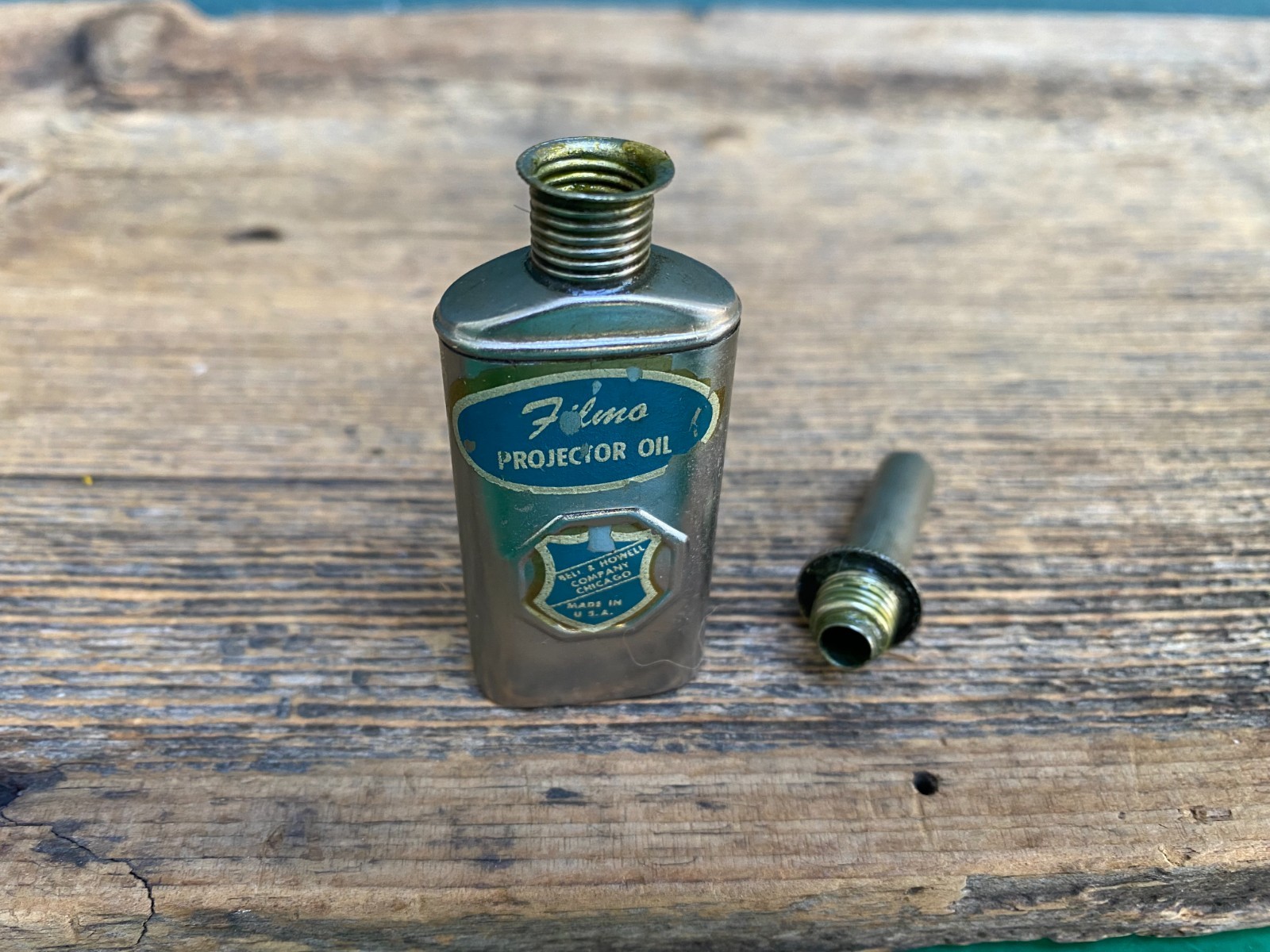 SET OF 3 OIL CAN TIN PROJECTOR NEEDLE OILERS FILMO BELL & HOWELL USA EMPTY