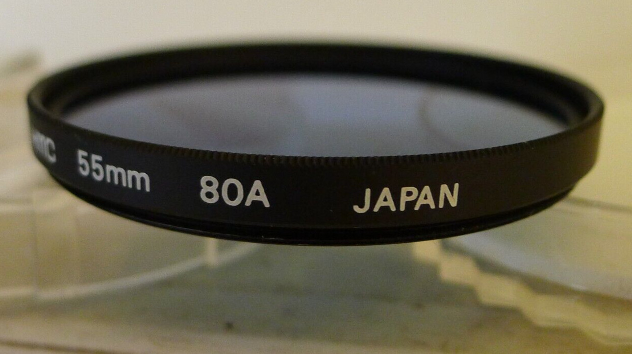 HOYA HMC 55mm 80A Blue Filter with Original HOYA Protective Case – Made in Japan