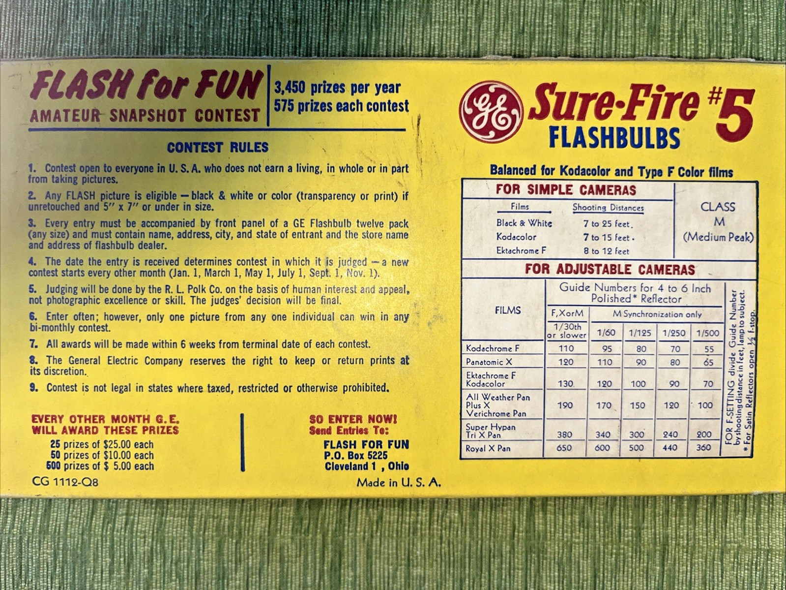 General Electrics Sure-Fire #5 Flash Bulbs for Vintage Cameras 8