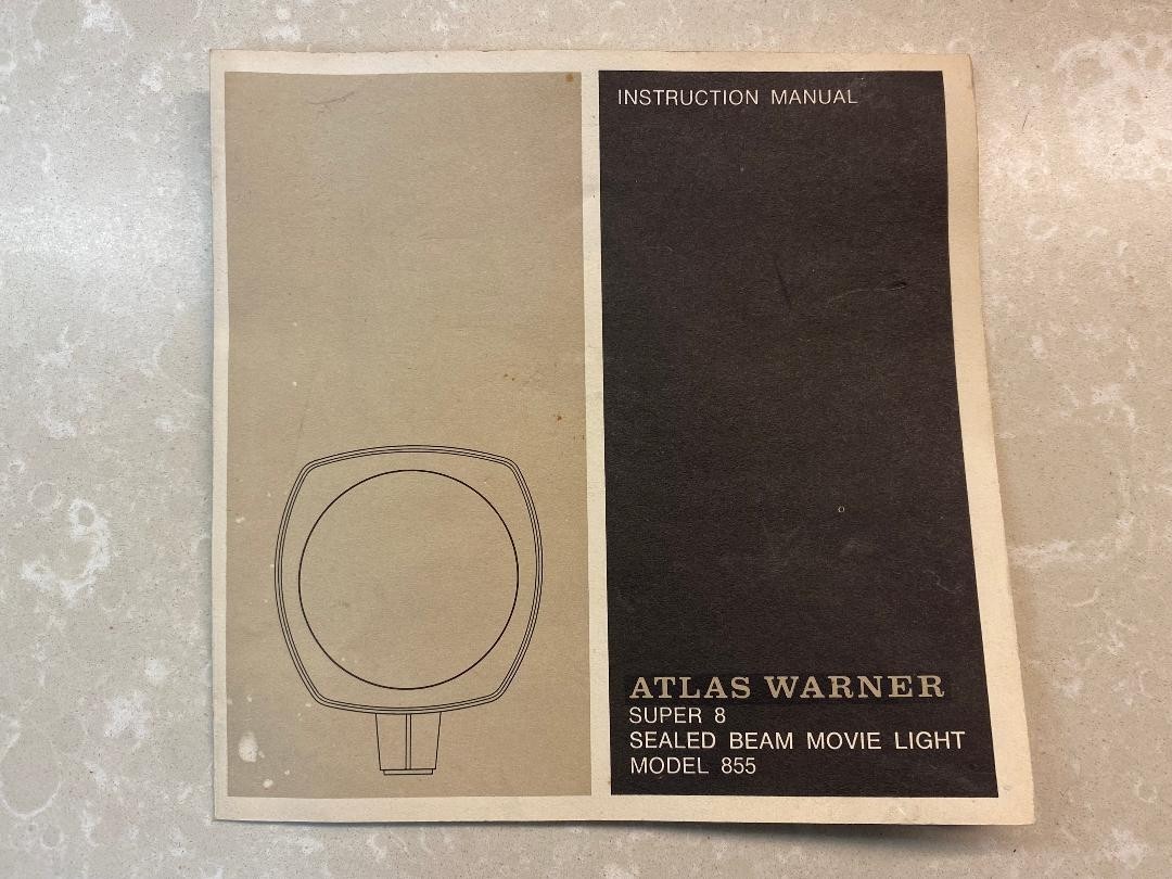 VINTAGE ATLAS WARNER SUPER 8 SEALED BEAM MOVIE LIGHT TESTED WORKING