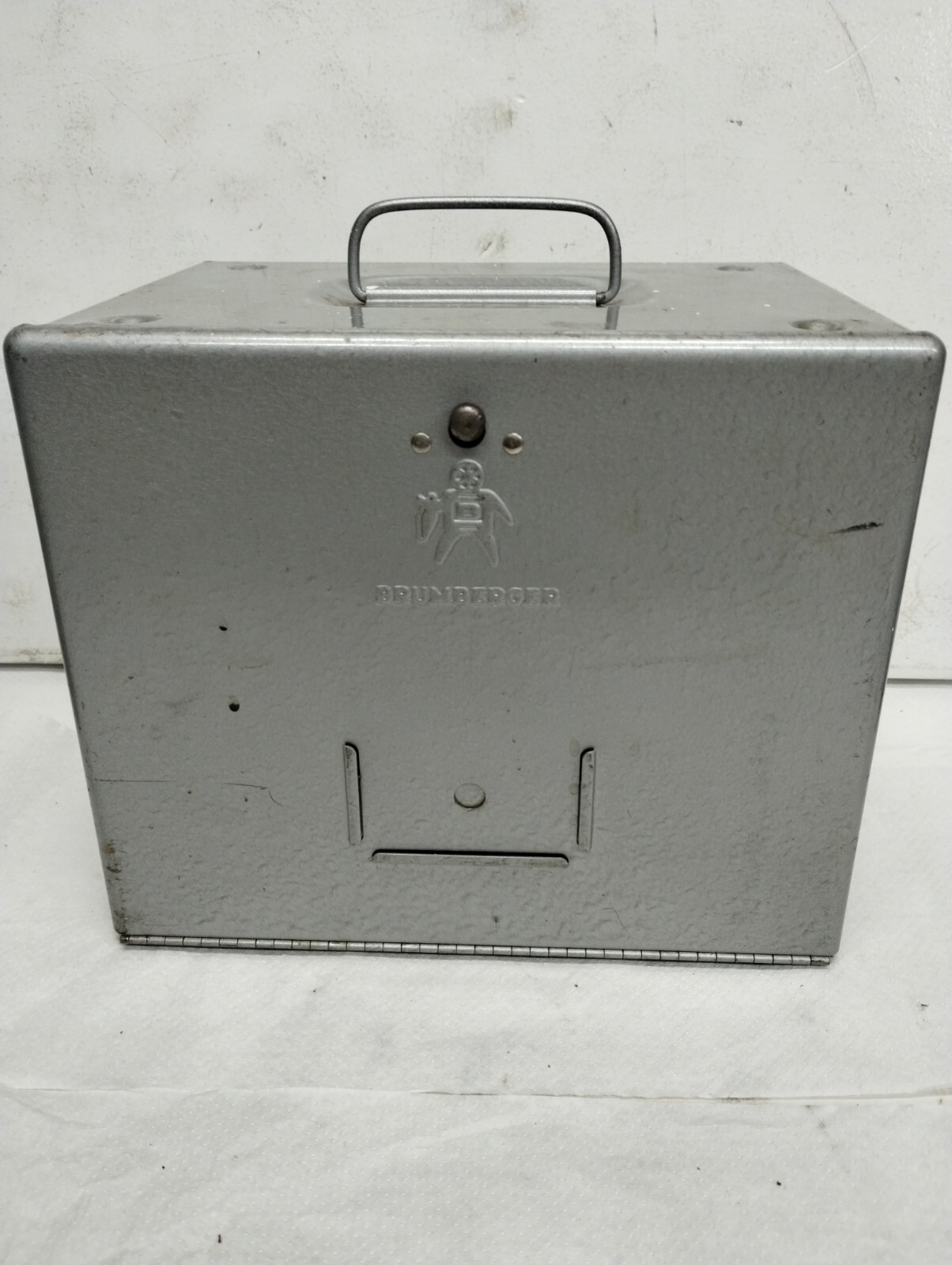 Brumberger 8mm Movie Film Reel Can Metal Storage Box Empty Vintage
