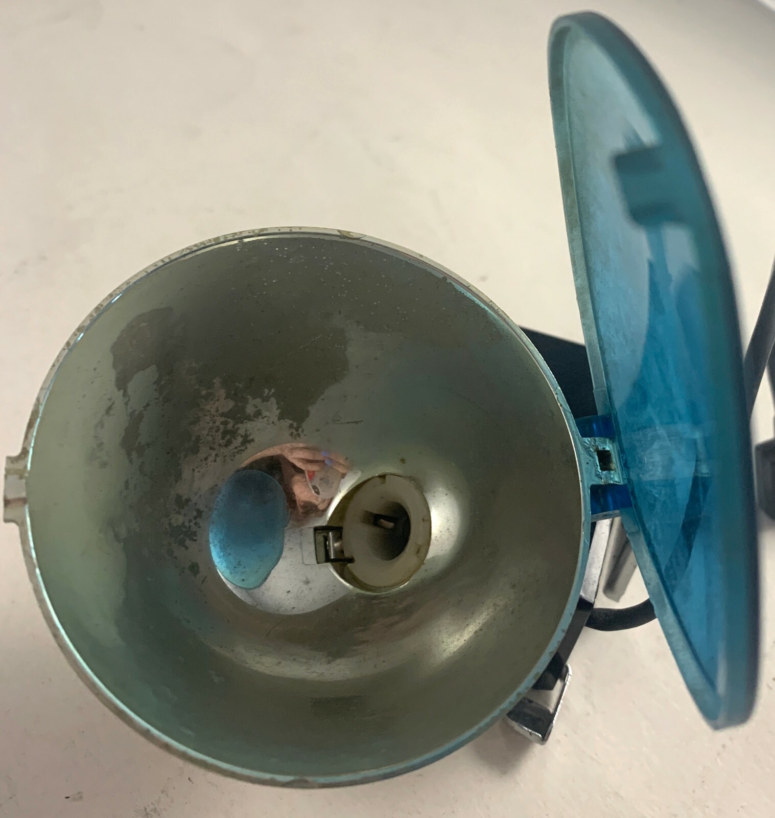 Vintage Polaroid Model 268 Flash Attachment Blue Filter Clear M3 Bulb Plug In