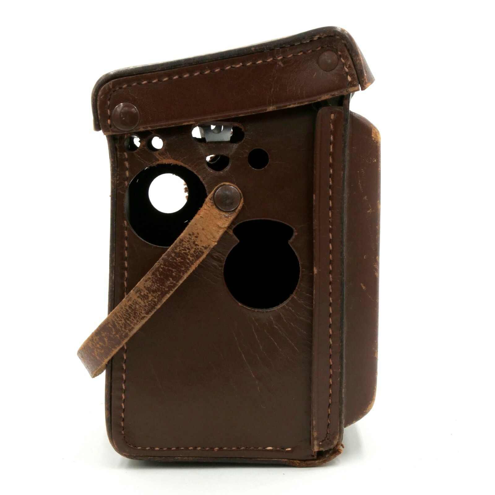 Pair (2) of Rollei Original Hard Brown Leather Cases for Rolleicord TLR Camera