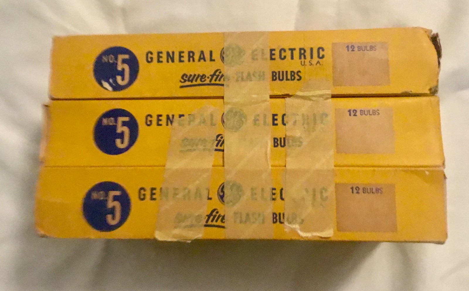 lot of 3 boxes of 12 each (total- 36 bulbs) GE General Electric #5 Flashbulbs