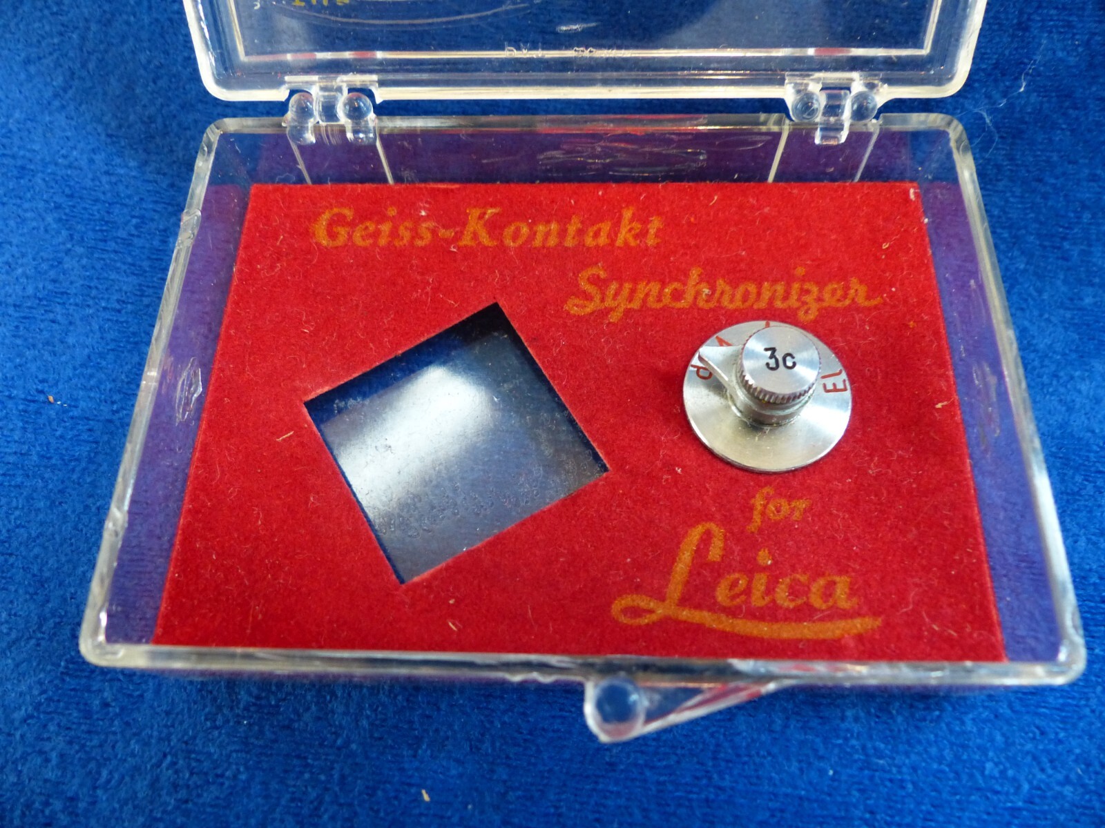 Vintage Geiss Kontakt synchronizer part for Leica, hot shoe missing/original box