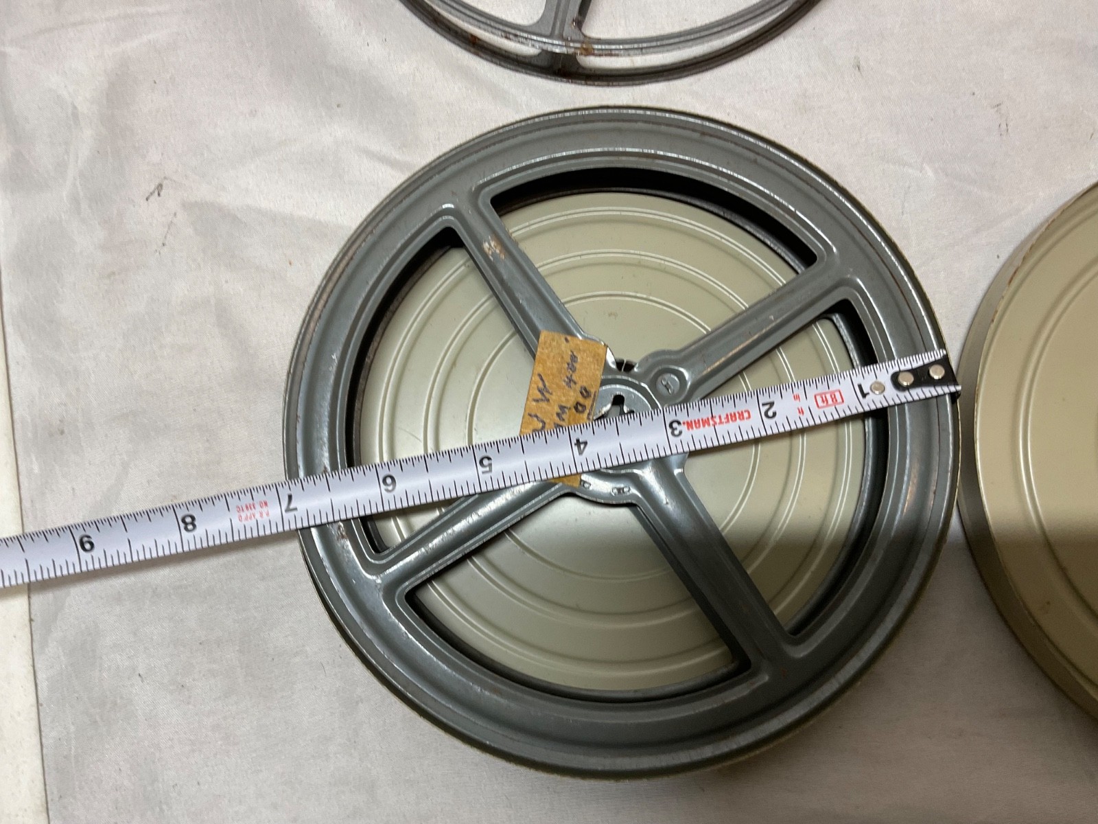Empty 16mm Film 7″ and 3.5” Take Up Reels & Canister