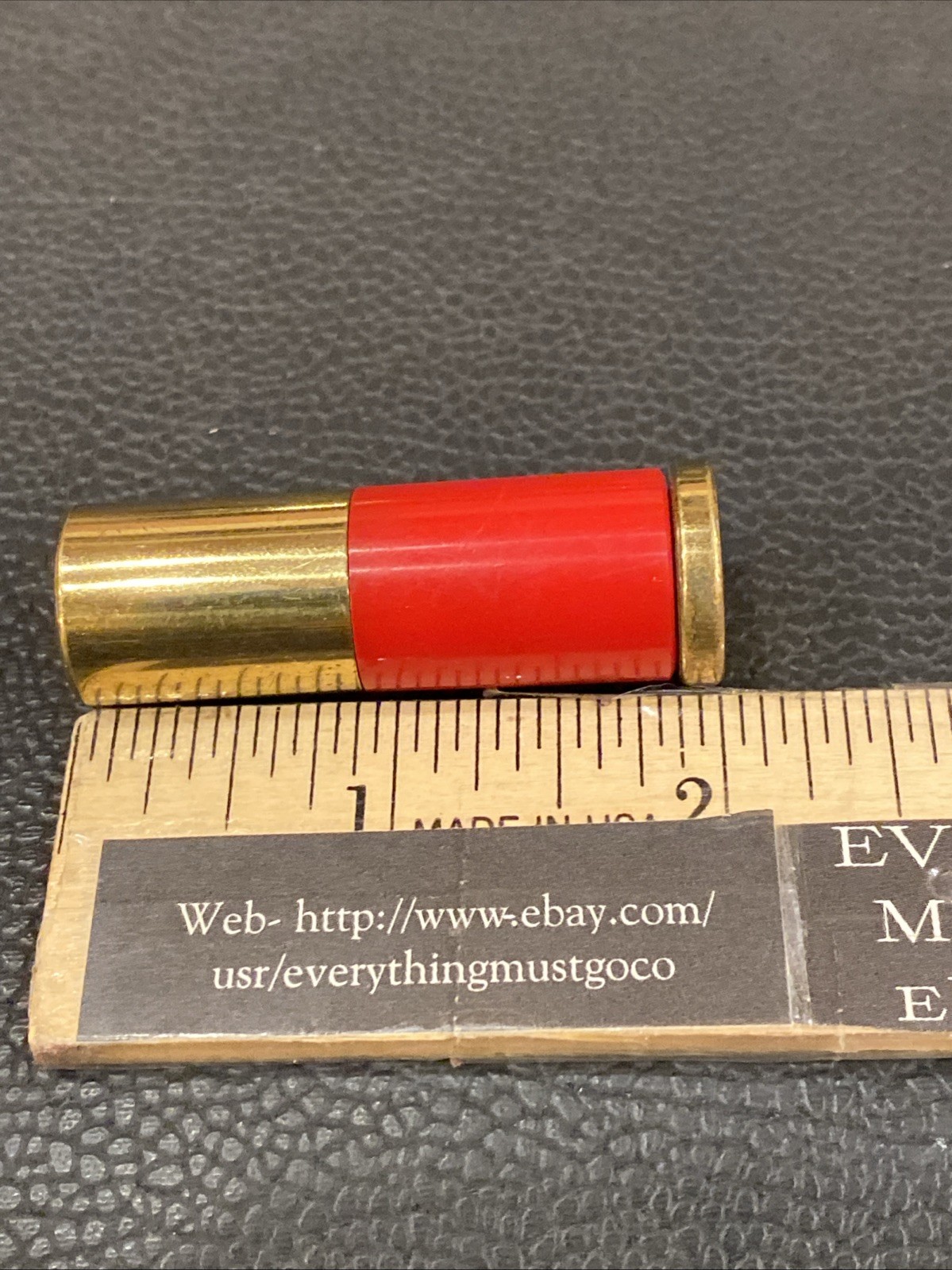 Vtg RED & Gold Tone Evers 2″ Twist Up Camera Dust Make Up Brush Germany 1950’s