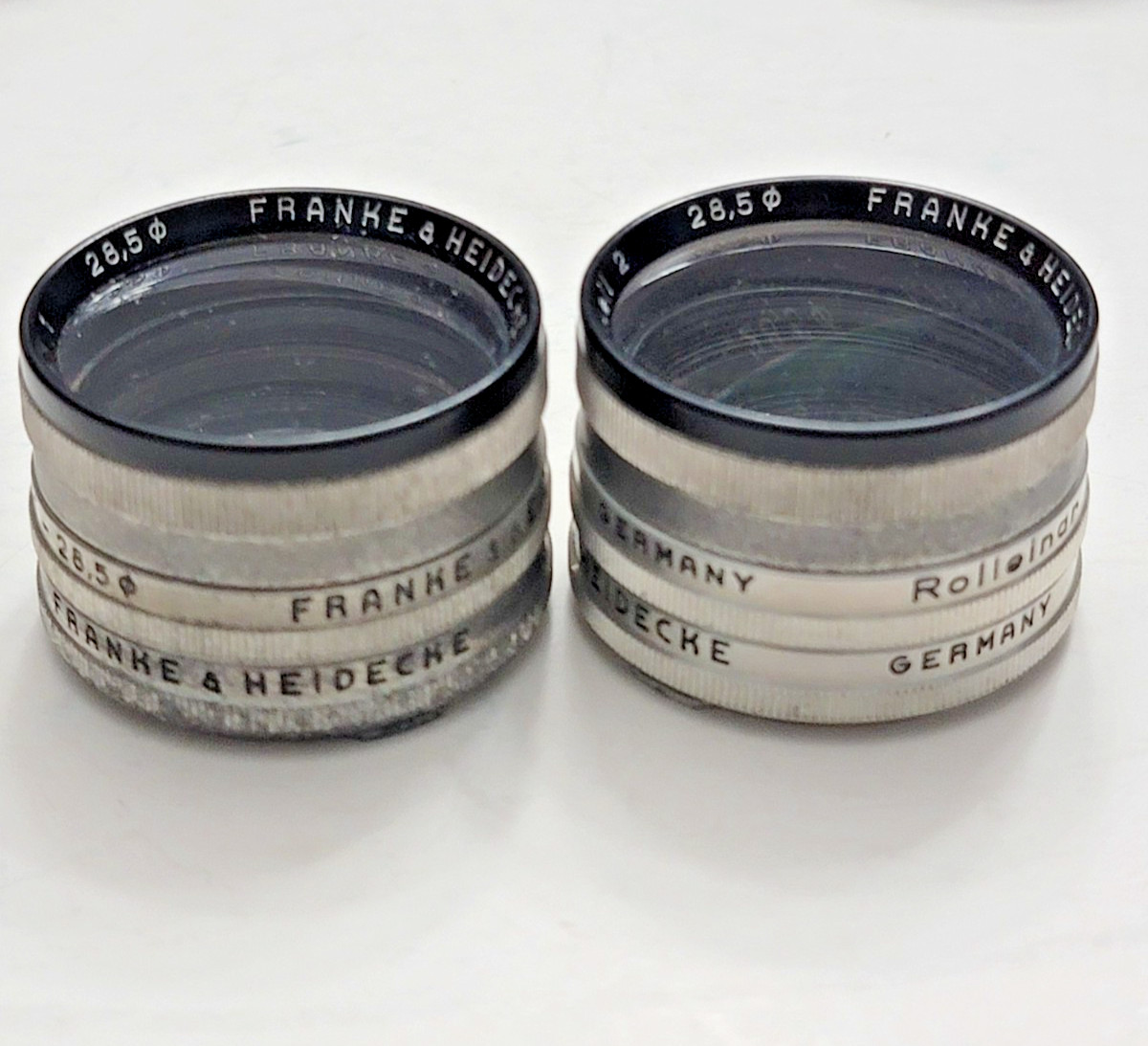 VINTAGE ROLLEIFLEX FRANKE & HEIDECKE ROLLEINAR ROLLEIPARKEIL 1 & 2, 28.5MM