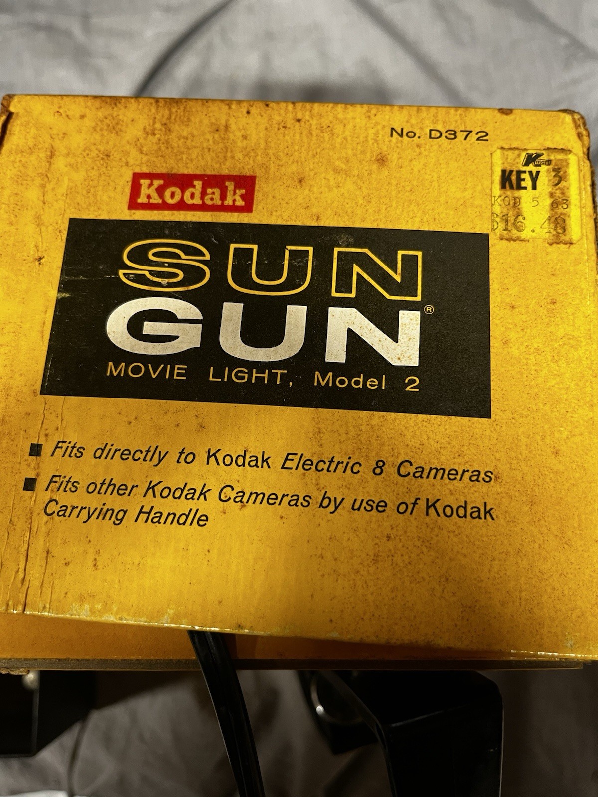 Kodak Sun Gun Movie Light Model 2 For Parts Or Display