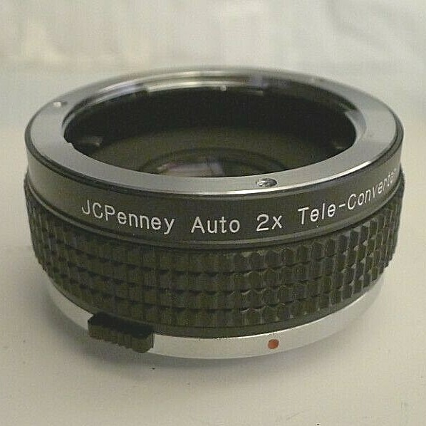 JCPenney Auto 2x Tele-Converter Lens O/OM 624-4350 for Olympus +End Caps & Case