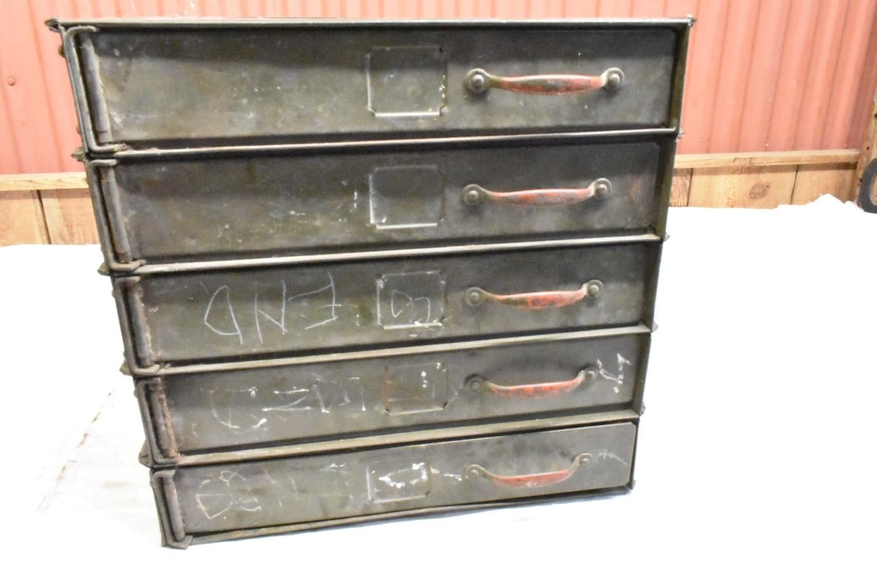 Vintage Movie Film Reel Steel Storage Cabinet Case 5 Door 35mm 18″ x 18″ x 17″
