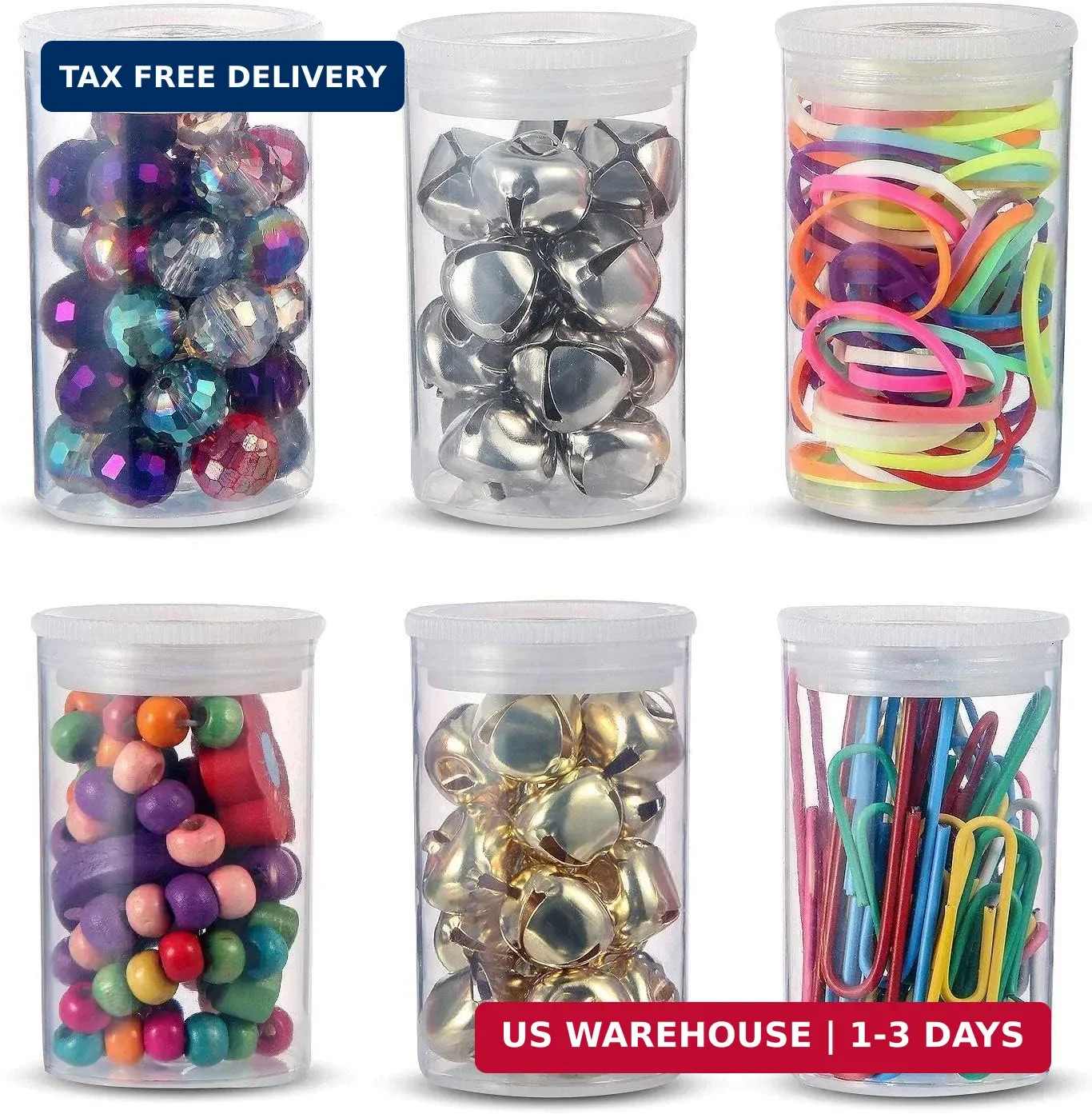 35mm Caliber Plastic Film Canisters with caps -10pc (Clear)