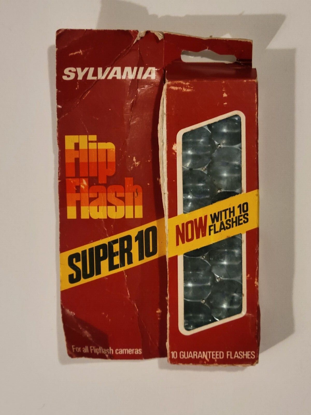 GTE SYLVANIA Blue Dot Camera FLIP FLASH SUPER 10 Flashbulb Strip Vintage 70s