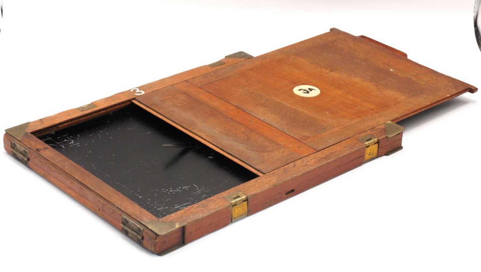 Antique German 18×24 Large Format Wooden Mahogany Brass Double Plate Film Holder