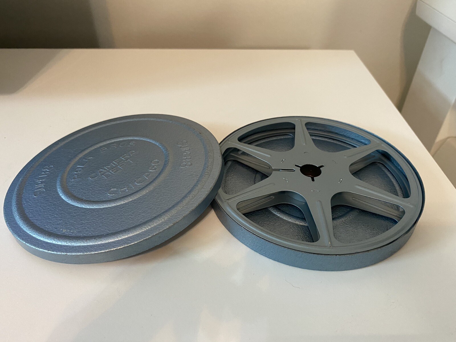 Vintage 200Ft Super 8 Metal Movie Reel 5 inches & Case – Made In USA